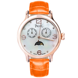 PAGOL PA7001 Luxury Mother of Pearl Dial Quartz Wrist Watch for Women Orange/Rose Gold-tone