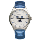 PAGOL Men's PG7001 Quartz Moon Phase Watch Blue Markers Blue